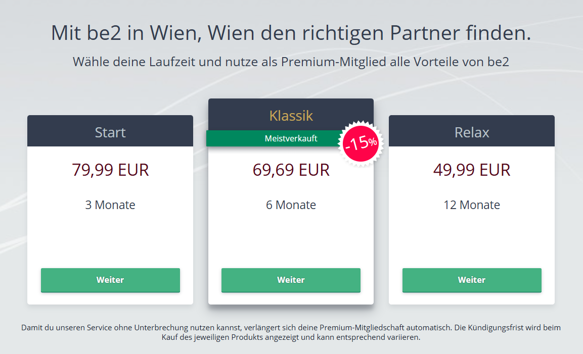 Be2 Kosten