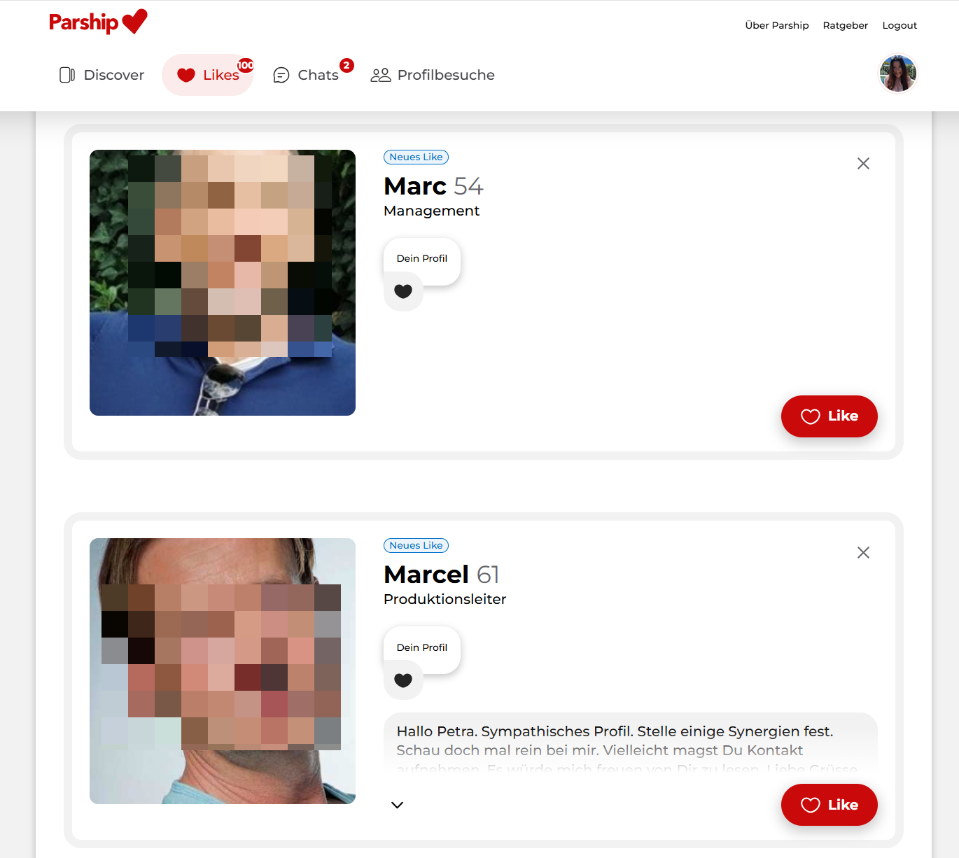 Parship Likes