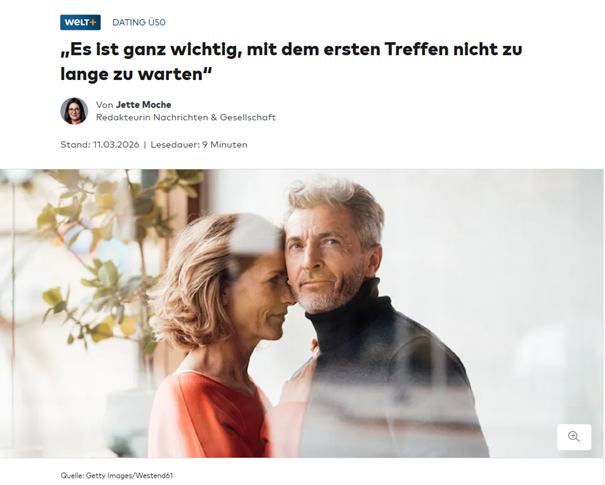 Es ist ganz wichtig, mit dem ersten Treffen nicht zu lange zu warten